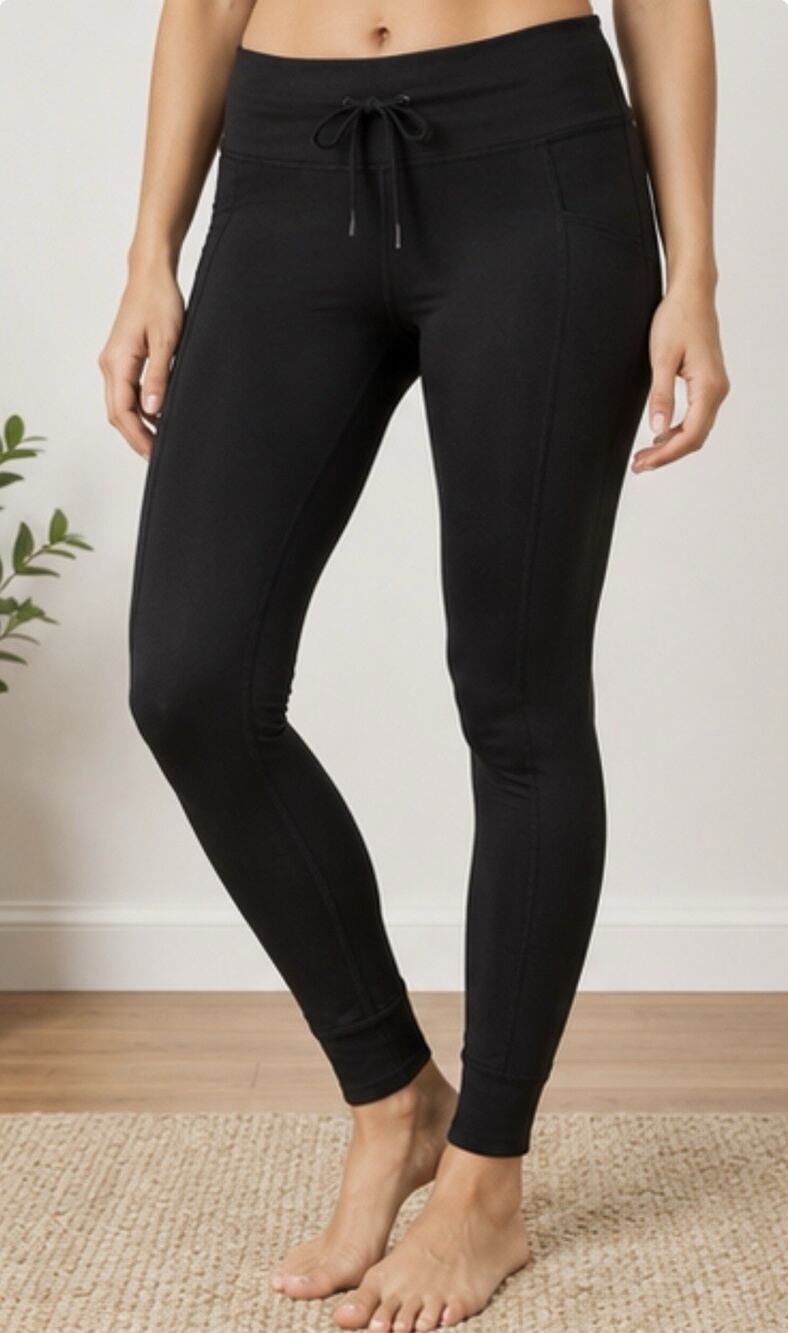Spyder Active Women’s Leggings Medium Black Drawstring Performance Pocket